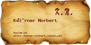 Körner Norbert névjegykártya