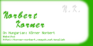 norbert korner business card